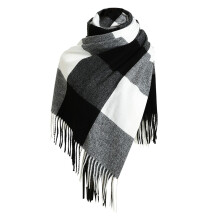 Women's Autumn Winter Plaid Colorblock Shawl Wrap – Soft, Warm & Lightweight Scarf, Compatible with All Outfits