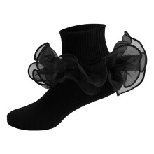 Toddler Girls Ruffle Ankle Socks, Cotton Anti-Slip Princess Dress Socks with Double Lace Frills – Compatible with Kids & Dance