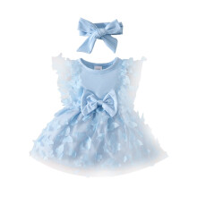 Babypige Blomsterkjole Sommer Tutu Boho Prinsesse Bryllup Fødselsdagsfest Kjoler Til Piger Småbørn Sommerkjole Ferie / 12-18 Måneder