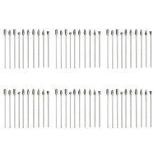 60Pc 4 Inch Long Double Cut Tungsten Solid Carbide Rotary Burrs Set 1/8 Inch(3mm) Shank Twist Drill Bit for Rotary Tools