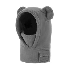 Kids Fleece Hat, Scarf & Face Warmer Grey L