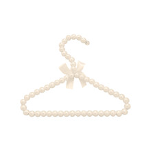 Hangers with Pearls & Bow, 1 Pack Baby Hangers Metal Reinforced for Kids & Pet Clothes, Elegant Gift & Photo Prop Decorative Clothes Hanger