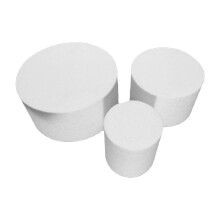 3-lags skumkakedukker (10, 15, 20 x 23 cm H), hvite isopordukker til bryllup, bursdagsdekorasjon og -dekorasjon – kompatibel med standard kake