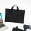 Water-Resistant Canvas A4 Document Bag with Handle – Compatible with Manila Folders & Office Docs, Black Briefcase Tote 1