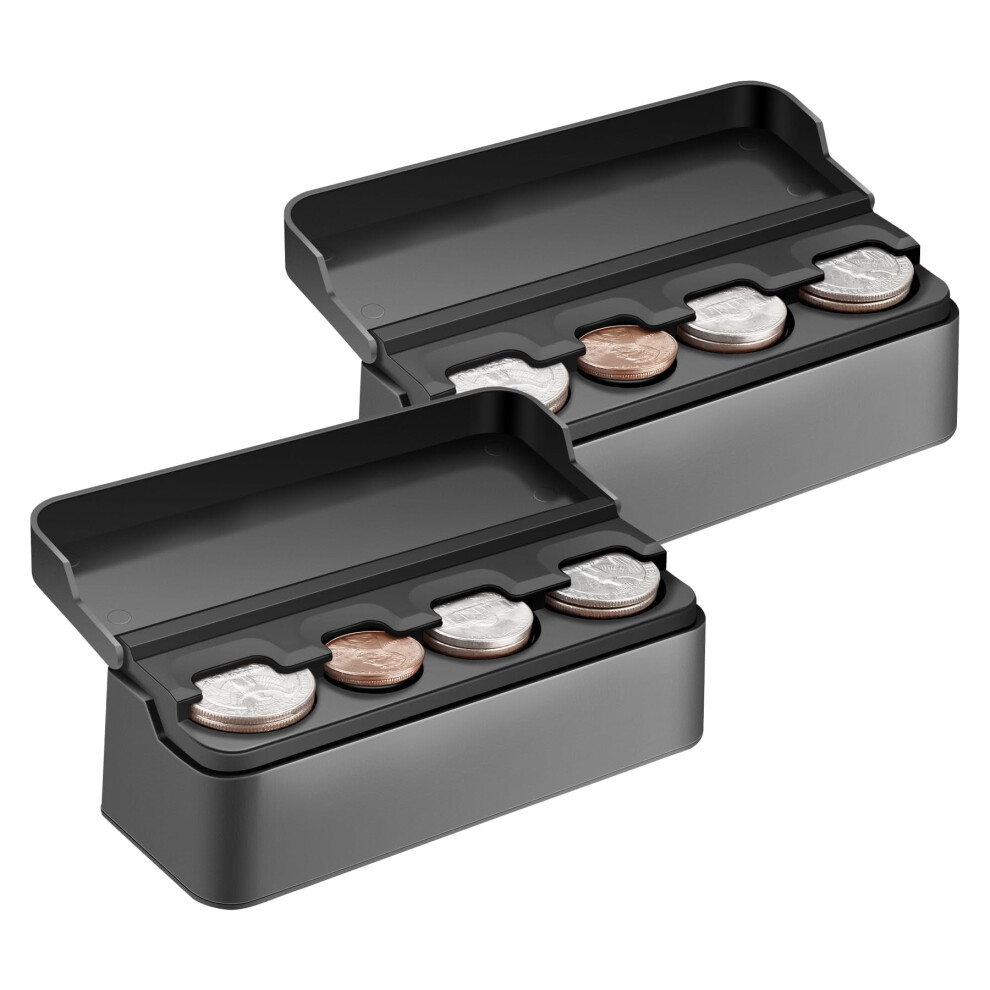 Guanghui Car Coin Holder Â Dash-Mounted, Compatible With Various Coin Sizes, Fits Most Cars & Trucks (Black) Black 9479868616806