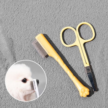 Pet Hair Comb for Tear Stains, Dual-Sided Stainless Grooming Massage Comb Compatible with Dogs & Cats