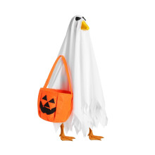 DAMAI Halloween Goose Outfit,Baby Goose Cloths Pumpkin Witch Ghost for 23" Goose, Cement Statue Yard Front Porch Lawn Outdoor Patio Art Decoration