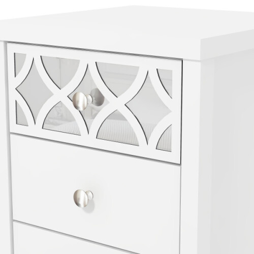 Arianna 3 Drawer Bedside Cabinet White 2