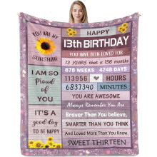 Geschenkideen zum 13. Geburtstag für Mädchen – 60x80 Zoll große Decke, Deko & Ideen (Kompatibel mit 13-jährigen Mädchen)