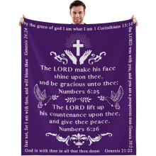Inspirational Bible Verse Blanket for Women – Christian Gift for Mom/Wife, Healing Throw (Sunflower Yellow, 50x60"), Compatible with Faith-Based