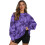 Γυναικείο oversized φούτερ με στάμπα Tie Dye, ζεστό, μακρυμάνικο, ζιβάγκο, μοντέρνη 1