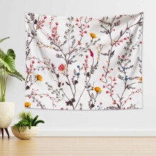BLINGPAINTING Kukkaisaiheinen seinävaate, Punainen luumukukka-seinävaate, Kasvitieteellinen kukka -seinävaate, Makuuhuone, Olohuone,