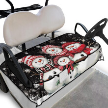 Xma golfbilssätesöverdrag för framsäten – snögubbedesign, halkfritt, med fickor, kompatibelt med klubbbil