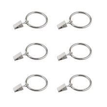Silver Curtain Ring Clips with Hook 20 Pack Rustproof Metal Drapery Ring/Hanger Clips with Eyelets for Holding 38MM
