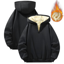 SYMOID Herren-Kapuzenpullover mit Sherpa-Futter und halbem Reißverschluss, ultraweiches, warmes Polyester, gerippter Saum und Bündchen,