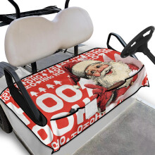 Julgolfbilsöverdrag för framsäten, jultomtedesign med fickor, HO HO HO-handduk, kompatibel med klubbbil