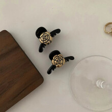 Small Hair Claw French Style Short Hair Clip Back Head Spoon Coiled Hair Top Clip Balck Mini Hair Accessories Hair Clip