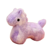 Purple & White Horse Ornament, 10" Plush Pony Decor – Cozy New Year & Christmas Gift, Compatible with Home/Restaurant Tabletop