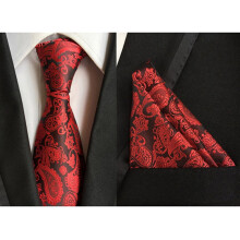 Men's Floral Paisley Tuxedo Tie and Pocket Square Set