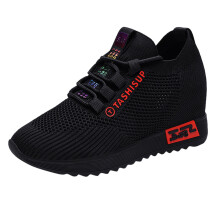 Slip-on joggesko for kvinner Damesko med innerkant i netting, uformelle sportssko, joggesko med lerret, damesko, beige røde joggesko