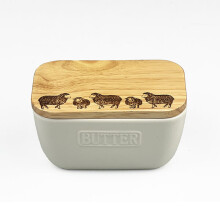The Just Slate Company Sheep White Butter Dish