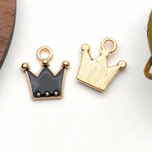 10/30pcs Alloy Enamel Charms Pendants for Jewelry Making Earrings Bracelet-15# 10pcs crown 11x12mm