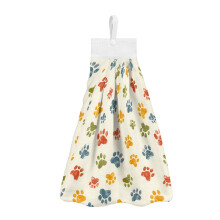 Dog Paw Print Hanging Hand Towels Set of 3, Quick-Dry Kitchen & Bathroom Towels, Compatible with Standard Towel Bars