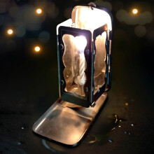 Windproof Folding Pocket Candle Lantern, Stainless Steel – Compact Portable Lighting for Camping, Hiking, Emergency & Cozy Ambiance