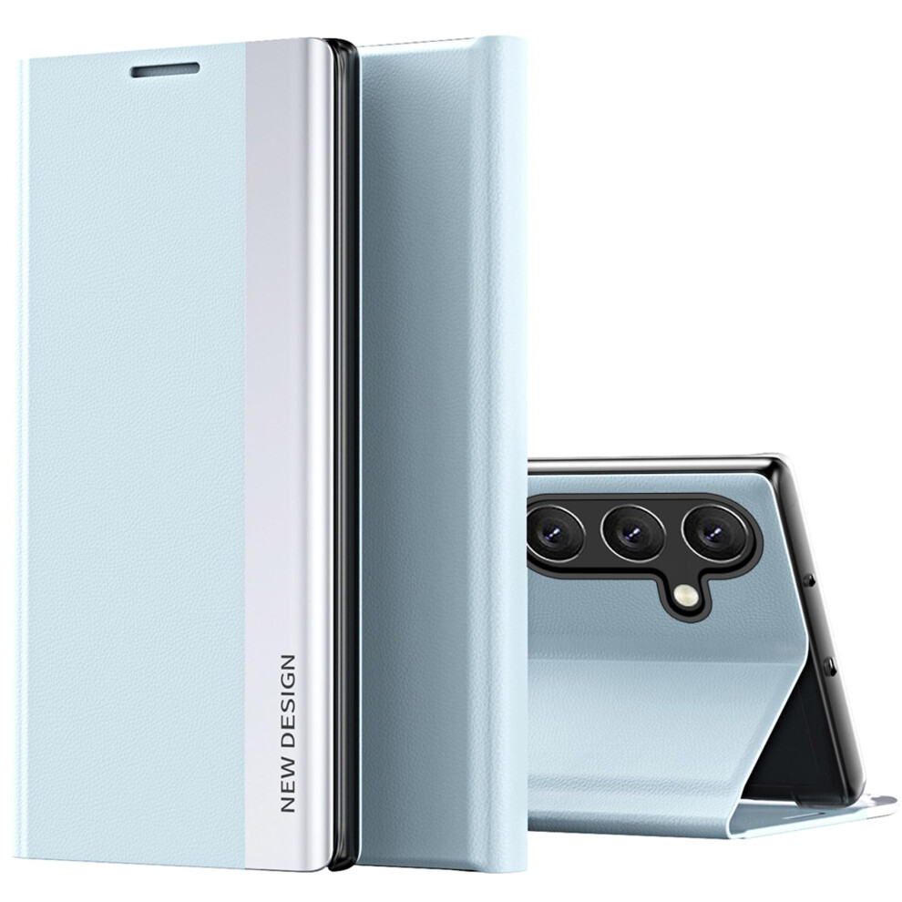 Leather Case Full Body Shockproof Pu Flip Cover With Kickstand Slim Folio Light For Samsung Galaxy S25 Blue 9771547594260
