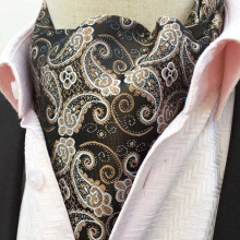Men's Paisley Floral Scarf Cravat Ascot Tie Wedding Necktie