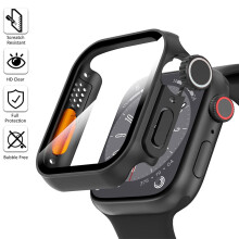 Ultra Style Tempered Glass Case for Apple Watch 44mm – Compatible with Series 6/5/4/SE 2