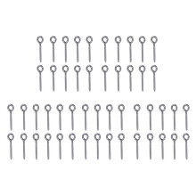 50 Pack Stainless Steel Eye Shape Screws Metal Hook Wood Terminal Ring Eyelet Hooks Self Tapping Screws M6