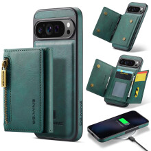 Wallet Case for Google Pixel 9 Pro XL, 2 in 1 Detachable Magnetic Leather Cover with RFID Blocking, Card Holder and Kickstand