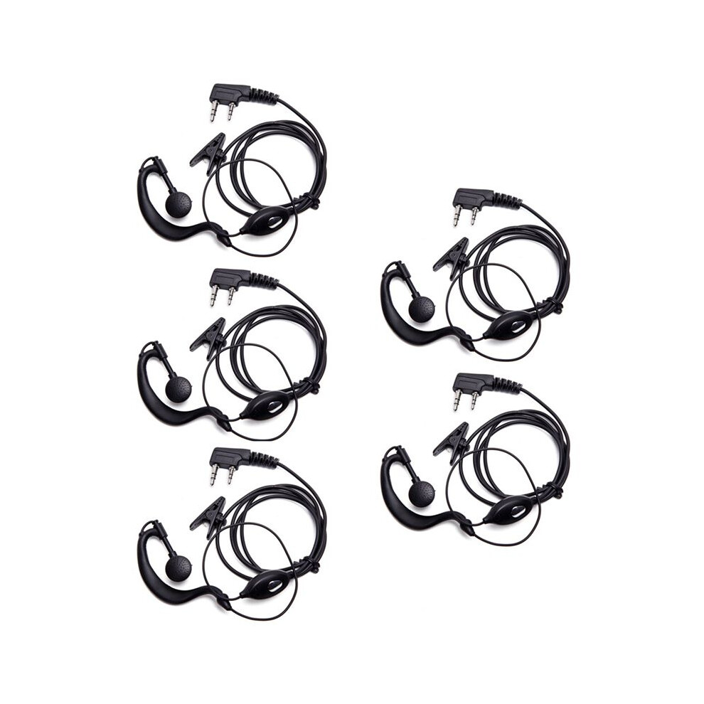 5X Headset 2 Pin K-Plug Wired Two Way Ham Radio Earpiece For Bf-888S Uv5r Walkie Talkie 992 Earwear 6034189214471