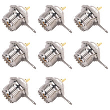 8X UHF Female SO239 Jack Bulkhead Solder Panel Mount RF Straight Connector,Silver