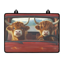 Universal Stove Top Cover Glass Cooktop Cover, Anti-Slip & Heat Resistant Countertop Protector with Hanging Loops, 29.18"x20.96", Highland Cow Design
