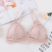 French Style Bralette Seamless Deep V Lace Bras Wireless Thin Underwear Stretch Lingerie Soft Comfortable Bras For Women