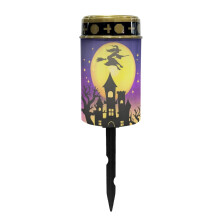 Solar-Powered Witch Grave Lights for Outdoor Halloween Decor, Compatible with Cemetery & Memorial Use