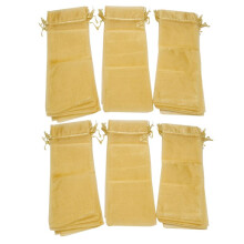 Saco de Vinho de Organza de Embalagem, Saco de Presente de Garrafa de Malha Transparente, Capa de Vinho com Vestido de CordãO de Natal (Ouro, 60