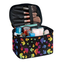 Mushroom Pattern Portable Makeup Organizer with Brush