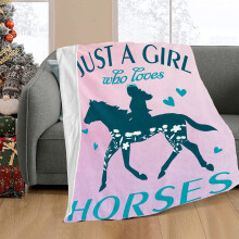 Couverture polaire pour amoureux des chevaux (76 x 102 cm) – Plaid doux et confortable en peluche pour filles, femmes et enfants – Cadeau idéal