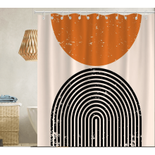 Κουρτίνα ντους Blingpainting Mid-Century Abstract Boho Arch – Μπεζ Γεωμετρική Τέχνη, Μινιμαλιστικό