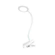 YFTDEF LED Desk Lamp – USB Rechargeable, Portable Clip Light with Flexible Gooseneck, Eye-Caring, Compatible with Home Office & Nightstand