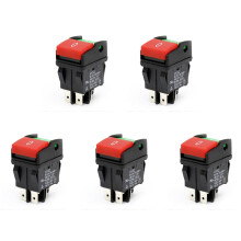 5X Industrial Electric Push Button Switches,HY52 Push Button for Mechanical Device  4 Pins with Light 125/250 V