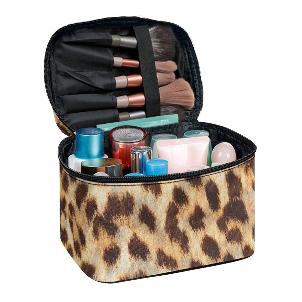 Polyester Make up Cosmetic Bags Storage Pockets Handle (8.86"x6.5"x5.9") Travel Makeup Organizer Case Travel Make Up Organizer Fold Flat Daily