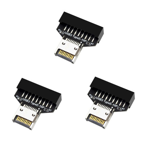 3X USB3.2 Type-E 20Pin Till USB 19P Chassi Front USB Typ A Typ C Extension Adapter för Stationär Moderkort