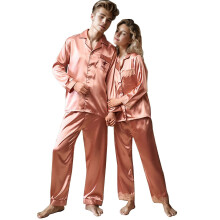 Red Silk & Coolmax Matching Pajama Sets for Couples – Casual Home Wear, Sleeping & Relaxing – Compatible with All Body Types