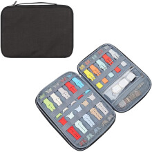 35-Pocket Watch Band Storage Bag, Expandable Organizer Pouch Compatible with iWatch, Black