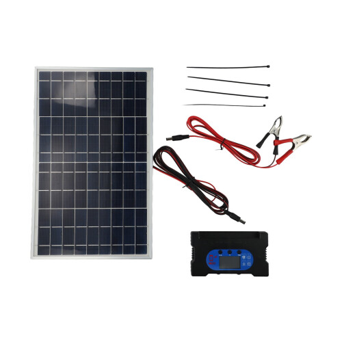 10W 12V/18V Solar Panel Kit with Controller And Crocodile Clip Ip65 Waterproof 20A Controller