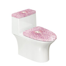 Pink Salamander Stylish Polyester Toilet Bowl Cover, Fits All Toilet Shapes, Universal 17x21 Inches Elastic Bottom, Easy to Install